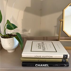 Decorative Louis Vuitton, Gucci, and Chanel Books